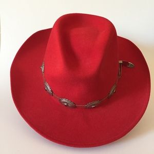 Fiesta Santa Barbara Cowboy Felt Hat Red Concho